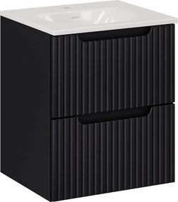 Comad Kúpeľňová skrinka s keramickým umývadlom Nova Black 50 cm - čierna mat