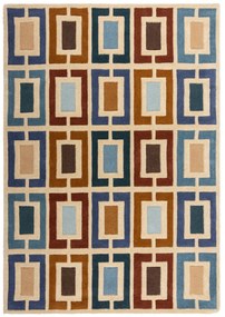 Flair Rugs, Ručne všívaný kusový koberec Illusion Retro Blocks Blue/Multi, 200x290, viacfarebná, obývacia izba