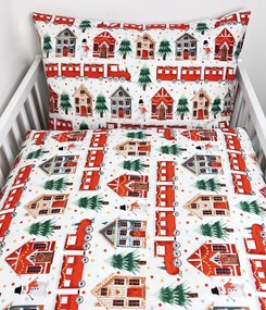 INTERMEDIC SK Posteľná obliečka do postieľky Vianočná Dedinka 90x130/45x65 cm
