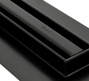 Rea Neox Pro Slim, sprchový odtokový žľab 80cm s otočným sifónom o 360stupňov, čierna matná, REA-G8902