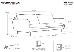 Béžová pohovka Cosmopolitan Design Vienna, 200 cm