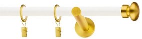 Dekorstudio Garniža jednoradová FLAT zlatá MIX biela-matná 19mm Dĺžka: 420cm, Typ príslušenstva: Krúžky tiché so štipcami