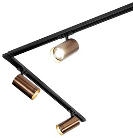 Moderný koľajnicový systém s 5 bodovými svetlami tmavý bronz 1-fázový GU10 70mm - Iconic Jeana Luxe