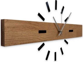 Rustikálne dubové hodiny na stenu – minimalistická škandinávska drevená dekorácia | DRORES: Strieborné ručičky 60 cm 4684-111273 MAS021-3072-akcia20