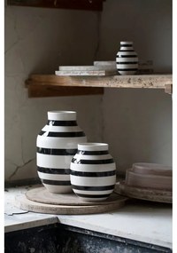 Čierno-biela kameninová váza Kähler Design Omaggio, výška 30,5 cm