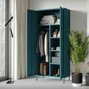 Šatníková skriňa FLAVIO, 800 x 1850 x 450 mm, Modern: morská farba