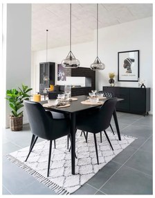 Čierne čalúnené jedálenské kreslá v súprave s podrúčkami 2 ks Harbo – House Nordic