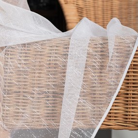 Biela tylová záclona s efektom padajúceho dažďa MAJKA  - šité na mieru