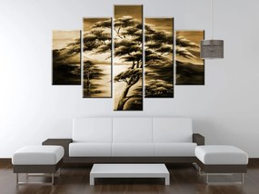 Gario Ručne maľovaný obraz Silné stromy - 5 dielny Rozmery: 100 x 70 cm