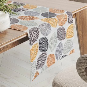 Biante Dekoračný behúň na stôl Leona LN-136 Hnedé a oranžové lístky 35x140 cm