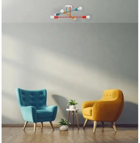 Prisadený luster CAMBRIDGE 6xE27/20W/230V modrá/červená/oranžová