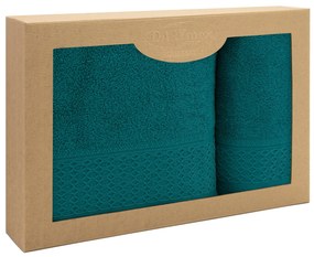 BAVLNENÉ UTERÁKY SOLANO SADA 1 KS 50X90 CM, 1 KS 70X140 CM TMAVOTYRKYSOVÁ