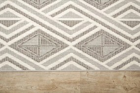 Koberec Angola F914A boho / kosoštvorce, antracitový / sivý