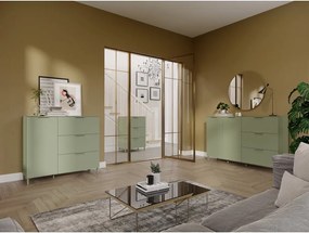Zelená matná komoda 151x98x40 cm Savoca – Germania