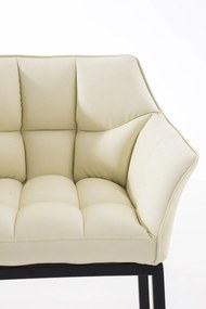 Barová stolička Damas B4 - koženka, čierny rám - Krémová