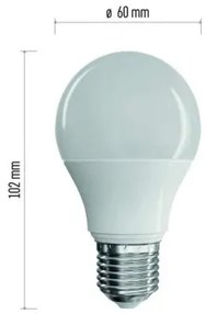 EMOS LED žiarovka, E27, A60, 9W, 806lm, 2700K, teplá biela