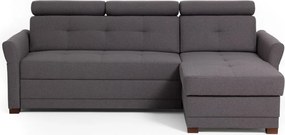 Rohová sedacia súprava Harris, tmavo šedá tkanina, pravý roh