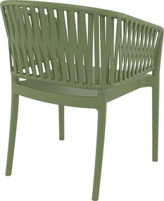 PORTOFINO záhradná stolička s podrúčkami olive green