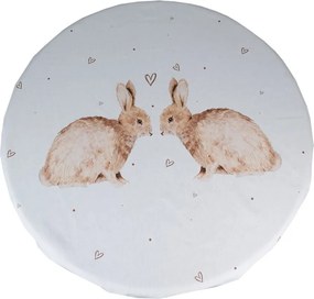 Bavlnený okrúhly obrus s motívom králikov Bunnies in Love - Ø 170 cm