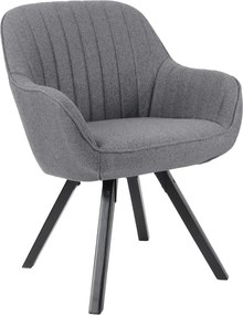 Jedálenská stolička Chrissy, stredne šedá tkanina
