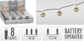 Světelný LED řetěz Kennedy 30 cm teplý bílý