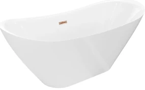 Mexen Lotos, voľne stojaca vaňa 140 x 75 cm, biela, ružové zlato prepad, 52051407700-60