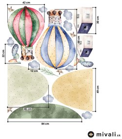 Samolepky na stenu - Výlet balónom