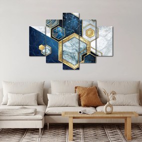 Obraz - Mramorové hexagóny (150x105 cm)