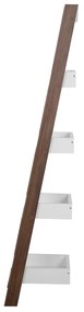 Rebríkový regál s 5 policami biela/tmavé drevo MOBILE DUO Beliani