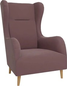 Ružové zamatové kreslo ušiak Carole – Ropez