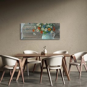 Obraz - Lúčne kvety, olejomaľba (120x50 cm)
