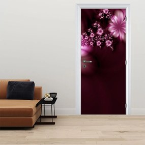 Fototapeta na dvere - Abstrakcie, kvety (95x205cm)