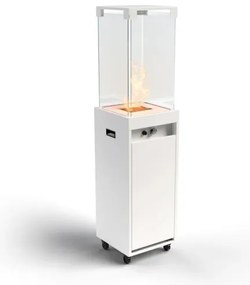 Planika Faro GAS - Vonkajší plynový krb 142x36 cm 8kW biela + ochranný kryt