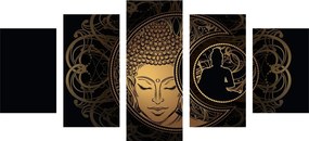 5-dielny obraz vyrovnaný Budha