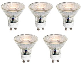 Sada 5 GU10 50mm LED žiaroviek číra 3W 200 lm 2200K