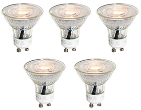 Sada 5 GU10 50mm LED žiaroviek číra 3W 200 lm 2200K