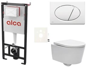 Cenovo zvýhodnený závesný WC set Alca do ľahkých stien / predstenová montáž + WC SAT Brevis SIKOASW1