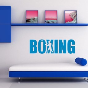 Veselá Stena Samolepka Nápis boxing Farba: modrá, Veľkosť: 80 x 23 cm