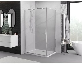 Mexen Exo, sprchovací kút s krídlovými dverami 120 x 75 cm, 6mm číre sklo, chrómový profil, 819-120-075-01-00