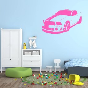 Veselá Stena Samolepka Auto Mustang Farba: ružová, Veľkosť: 60 x 37 cm