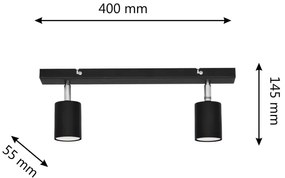 LED Bodové svietidlo TUNE 2xGU10/4,8W/230V čierna
