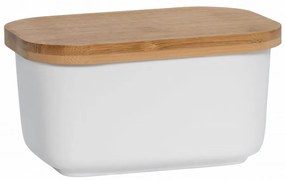 Biela porcelánová nádobka na maslo s dreveným vekom Maxwell &amp; Williams Basic