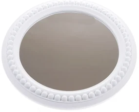 Plastové nástenné zrkadlo Montielo biele, priemer50 cm