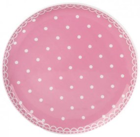 Porcelánový talíř desertní, Thun, Tom, Růžový - bíle puntíky, 19 cm