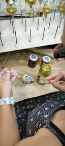 Bella Rose Sklenená vianočná ozdoba Lampáš Svetlomodrá Lesk