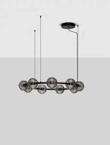 LED stmievateľný čierno-zlatý moderný luster Las 91