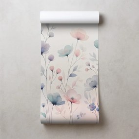 Tapeta akvarelové pastelové kvety