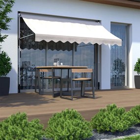 Balkónová slnečná markíza 200x120 cm, výškové nastavenie, vodotesná ručná kľuka, béžová, MultiGarden