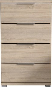 Nočný stolík/skrinka so 4 zásuvkami Smilla, výška 79 cm, dub sonoma