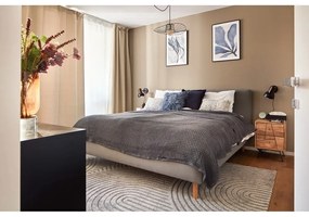 Sivá čalúnená dvojlôžková posteľ bez roštu 160x200 cm Mattis – Meise Möbel